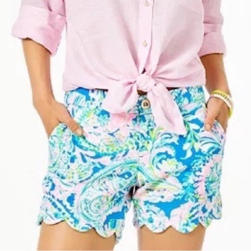 Lilly Pulitzer Buttercup Knit Shorts 4 Multi Dream Team